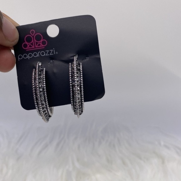 Retro Reverberation Sliver Earrings Hoop 
Item 115 - Picture 1 of 3